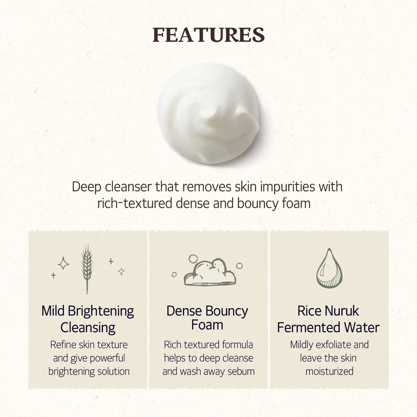 SKINFOOD - RICE DAILY BRIGHTENING CLEANSING FOAM