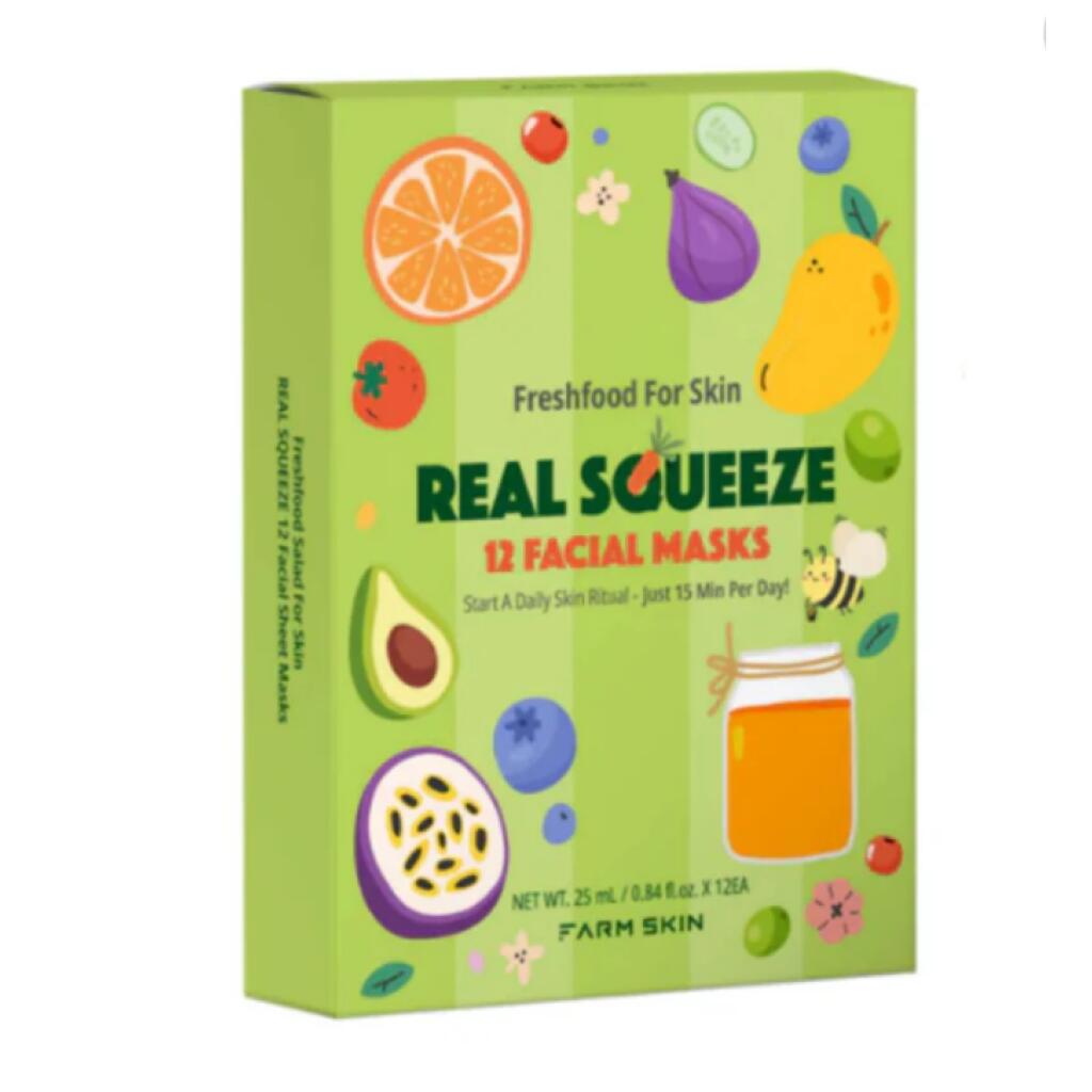 REAL SQUEEZE 12 FACIAL MASKS