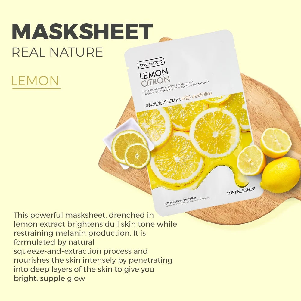THE FACE SHOP - REAL NATURE FACE MASK WITH LEMON EXTRACT