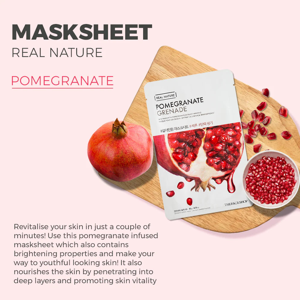 THE FACE SHOP - REAL NATURE FACE MASK WITH POMEGRANATE EXTRACT
