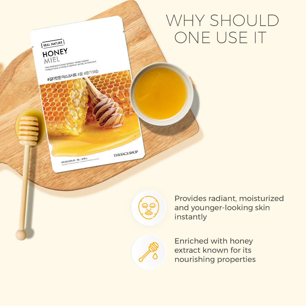 THE FACE SHOP - REAL NATURE FACE MASK WITH HONEY EXTRACT