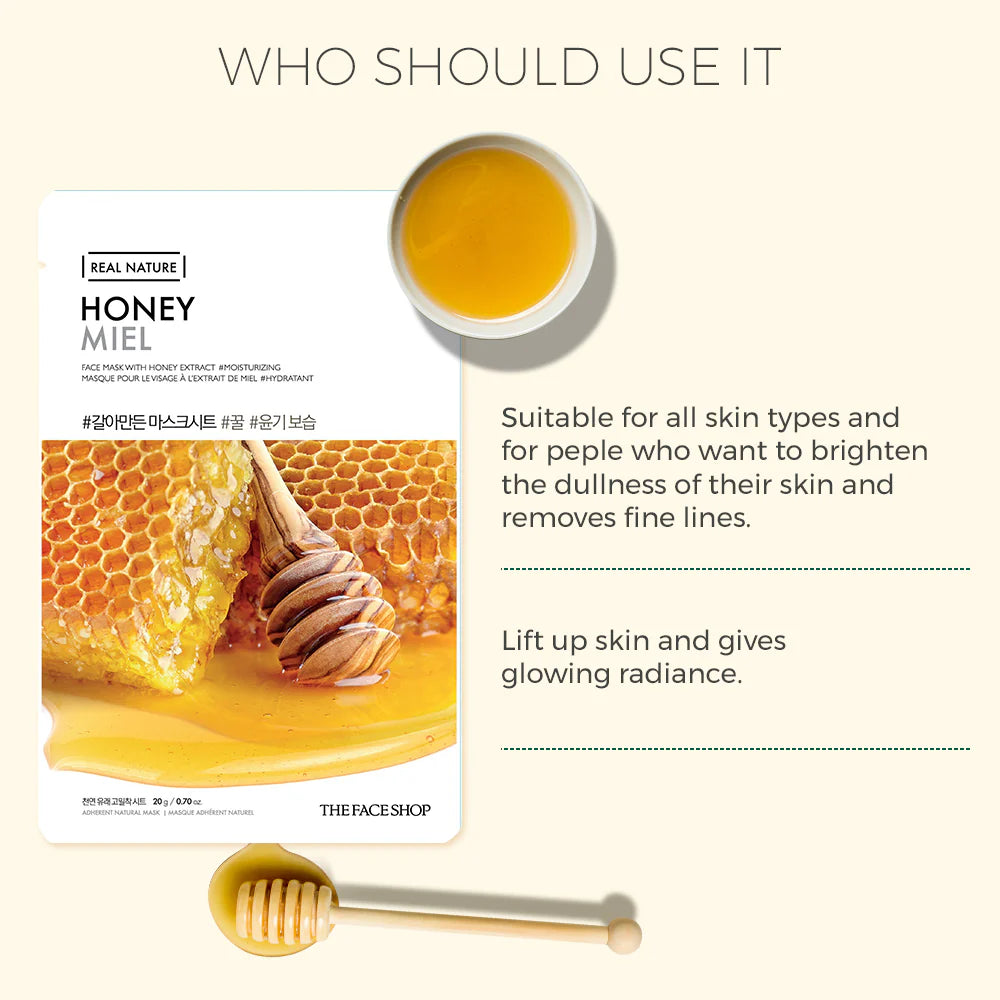 THE FACE SHOP - REAL NATURE FACE MASK WITH HONEY EXTRACT