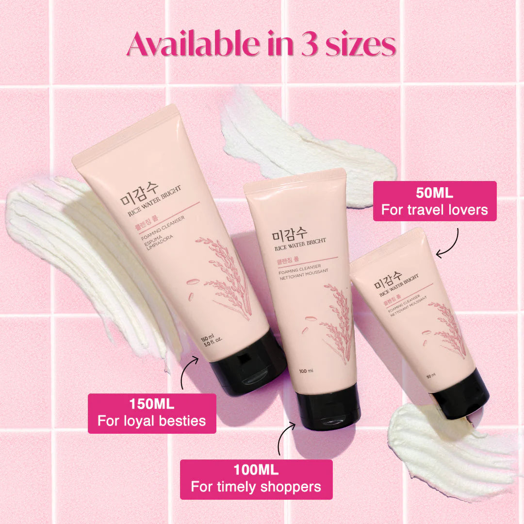 THE FACE SHOP - RICE WATER BRIGHT FACIAL FOAMING CLEANSER