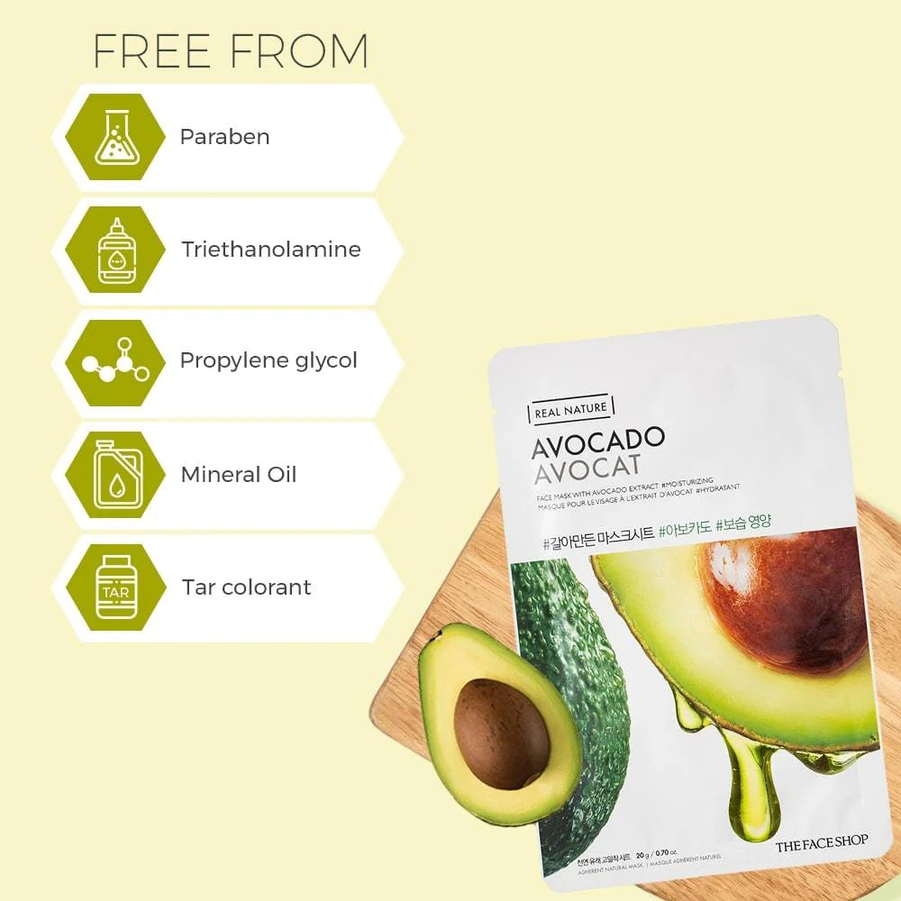 THE FACE SHOP - REAL NATURE FACE MASK WITH AVOCADO EXTRACT