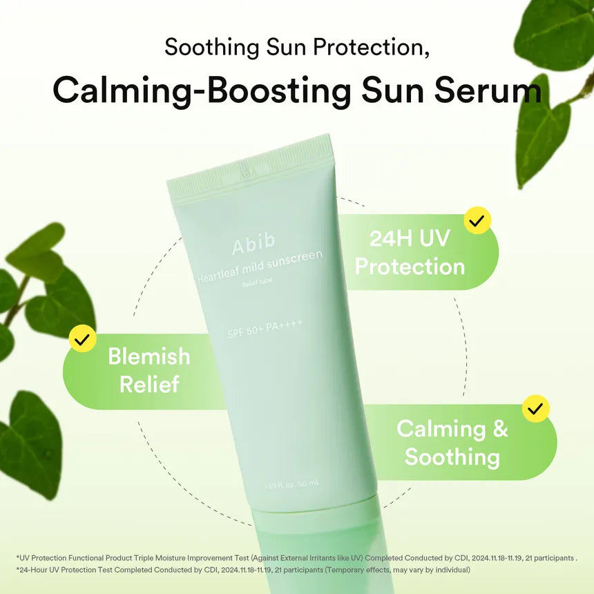 ABIB - HEARTLEAF MILD SUNSCREEN RELIEF TUBE