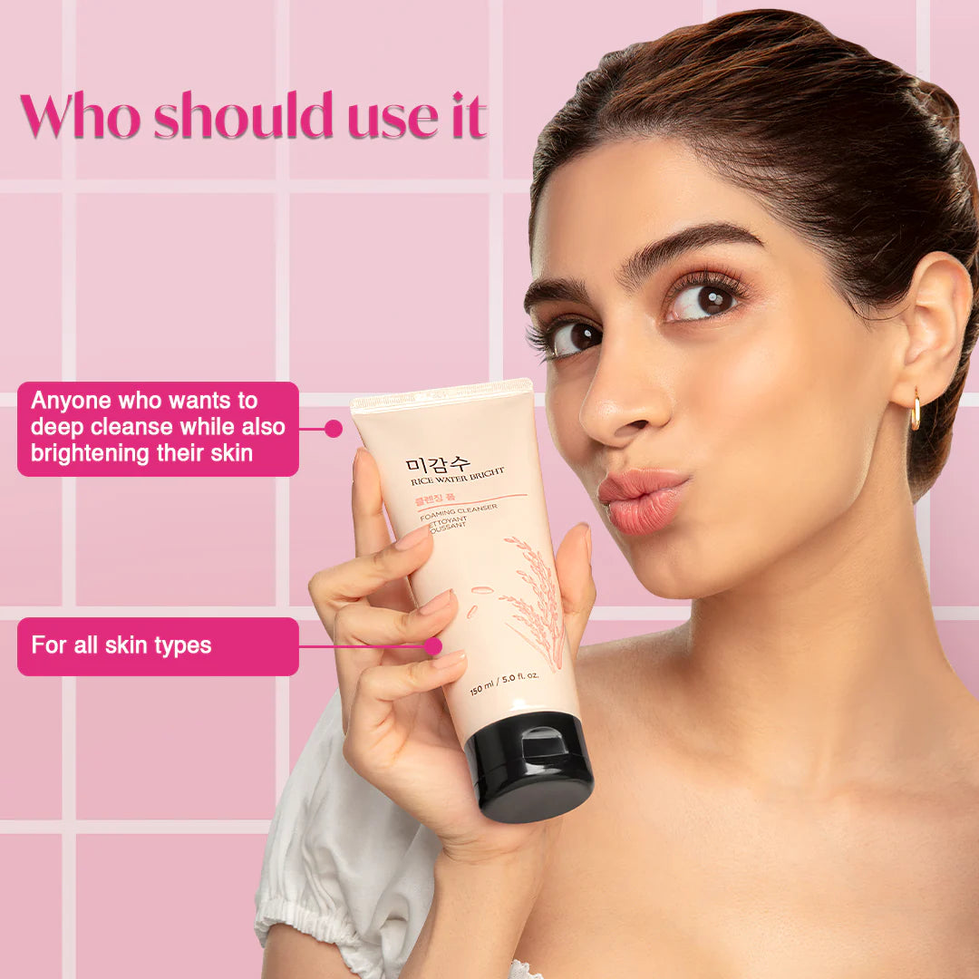 THE FACE SHOP - RICE WATER BRIGHT FACIAL FOAMING CLEANSER
