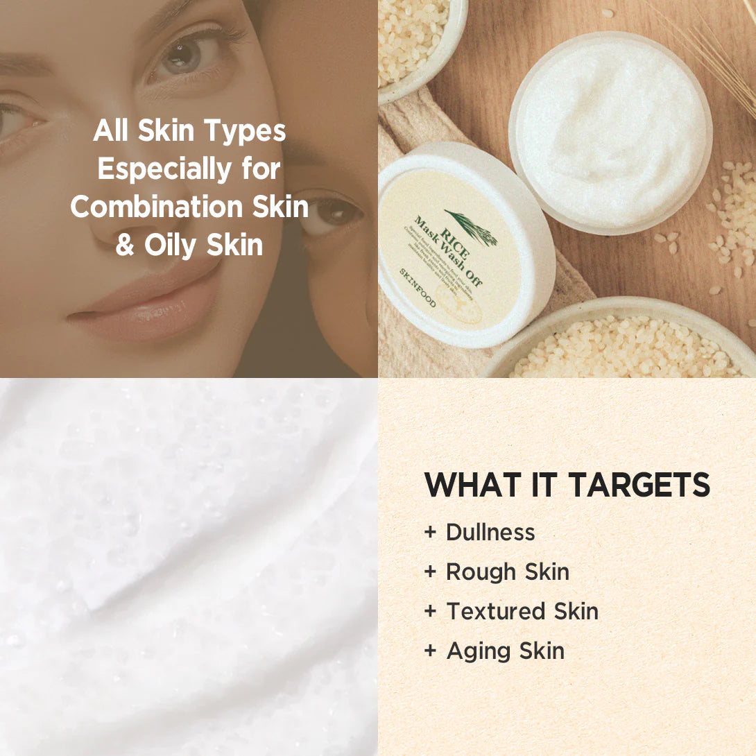 SKINFOOD - RICE DAILY BRIGHTENING MASK WASH OFF