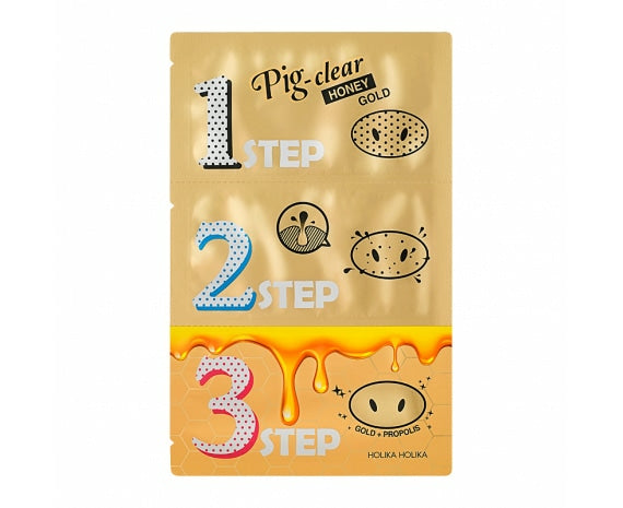 HOLIKAHOLIKA - PIG CLEAR BLACK HEAD 3-STEP KIT HONEY GOLD