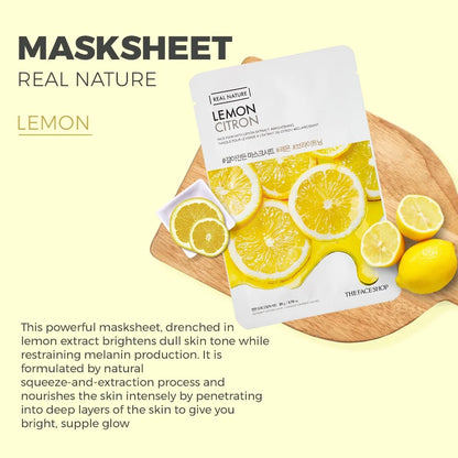 THE FACE SHOP - REAL NATURE FACE MASK WITH LEMON EXTRACT