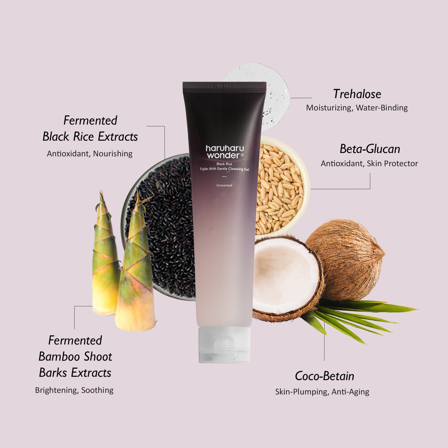 HARUHARU WONDER - BLACK RICE TRIPLE AHA GENTLE CLEANSING GEL