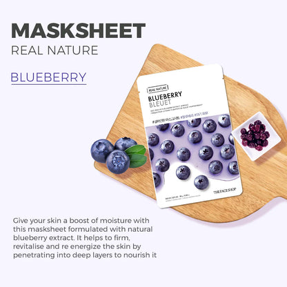 THE FACE SHOP - REAL NATURE FACE MASK WITH BLUEBERRY EXTRACT