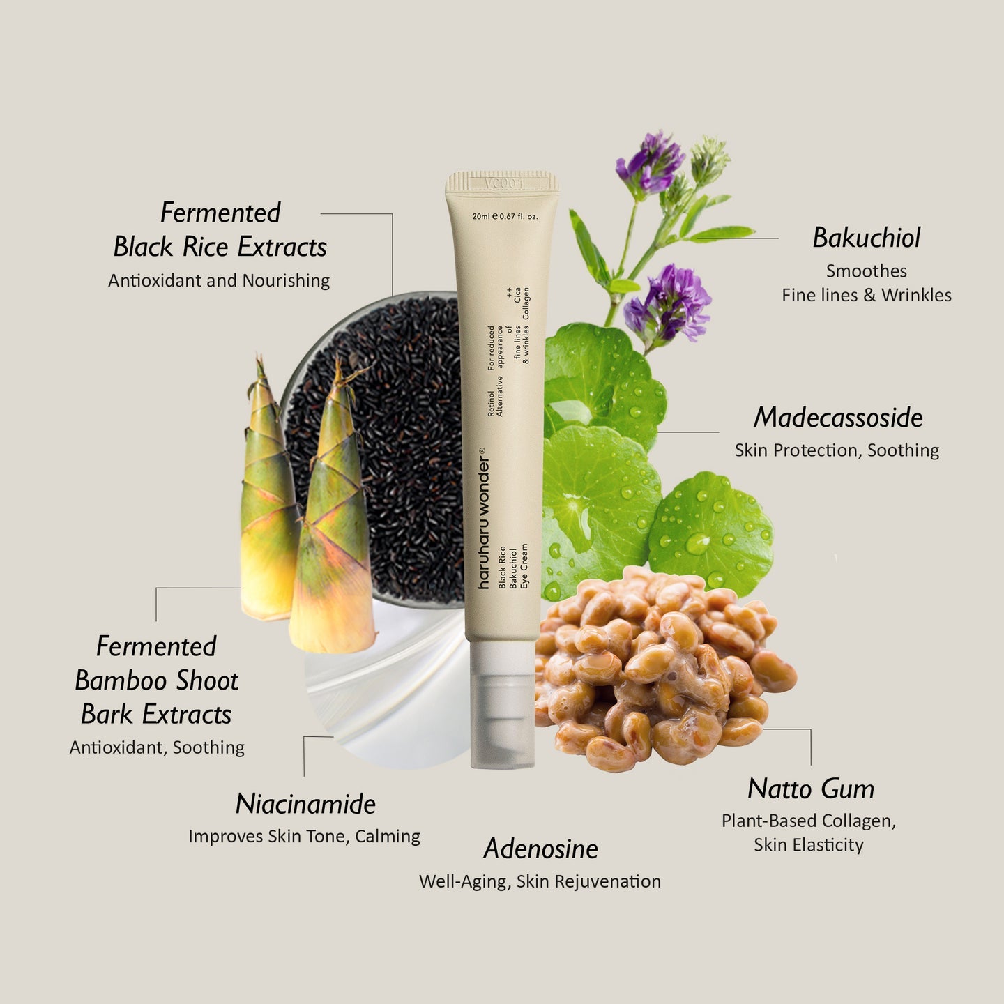 HARUHARU WONDER - BLACK RICE BAKUCHIOL EYE CREAM