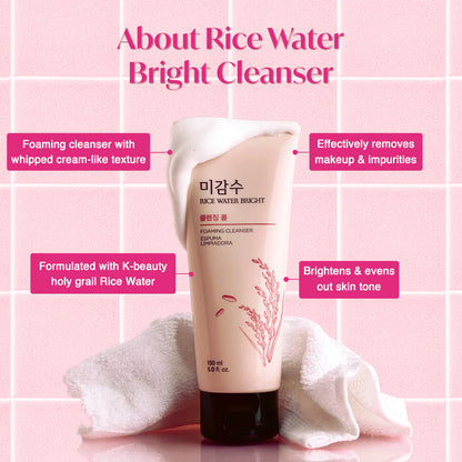 THE FACE SHOP - RICE WATER BRIGHT FACIAL FOAMING CLEANSER