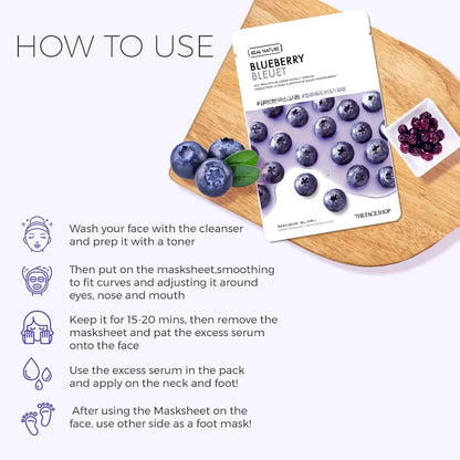 THE FACE SHOP - REAL NATURE FACE MASK WITH BLUEBERRY EXTRACT