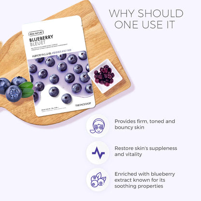 THE FACE SHOP - REAL NATURE FACE MASK WITH BLUEBERRY EXTRACT