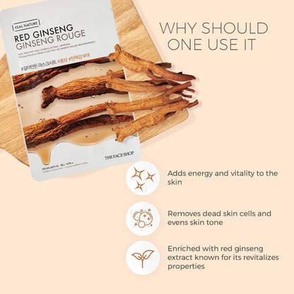 THE FACE SHOP - REAL NATURE FACE MASK WITH RED GINSENG EXTRACT