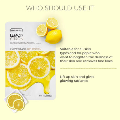 THE FACE SHOP - REAL NATURE FACE MASK WITH LEMON EXTRACT