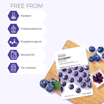 THE FACE SHOP - REAL NATURE FACE MASK WITH BLUEBERRY EXTRACT