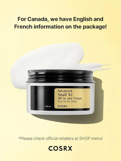 COSRX - ADVANCED SNAIL 92 ALL IN ONE CREAM