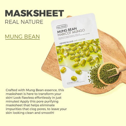 THE FACE SHOP - REAL NATURE FACE MASK WITH MUNG BEAN EXTRACT