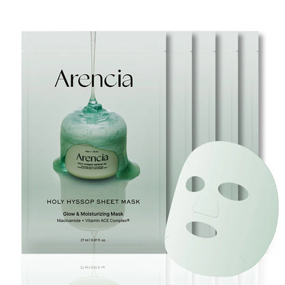 ARENCIA -  ACHOLY HYSSOP SHEET MASK GLOW & MOISTURIZING MASK BOX