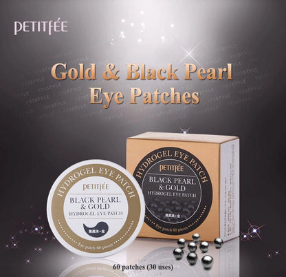 PETITFEE - BLACK PEARL & GOLD HYDROGEL EYE PATCH  60ea