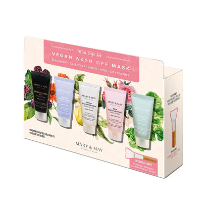 MARY & MAY - VEGAN WASH OFF MASK MINI GIFT SET 5 PCS