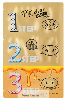 HOLIKAHOLIKA - PIG CLEAR BLACK HEAD 3-STEP KIT HONEY GOLD