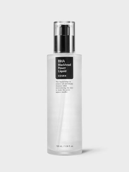 Solution exfoliante qui cible les points noirs et affine la texture de la peau.