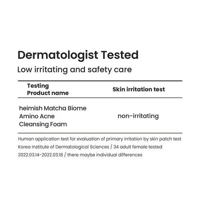 HEIMISH - MATCHA BIOME AMINO ACNE CLEANSING FOAM