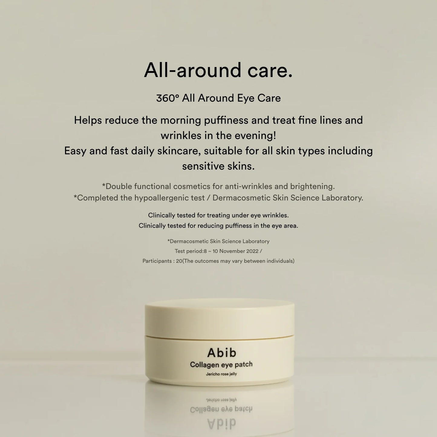 Abib Collagen Eye Patch pour raffermir et hydrater le contour des yeux, en vente chez Sakura Bloom.