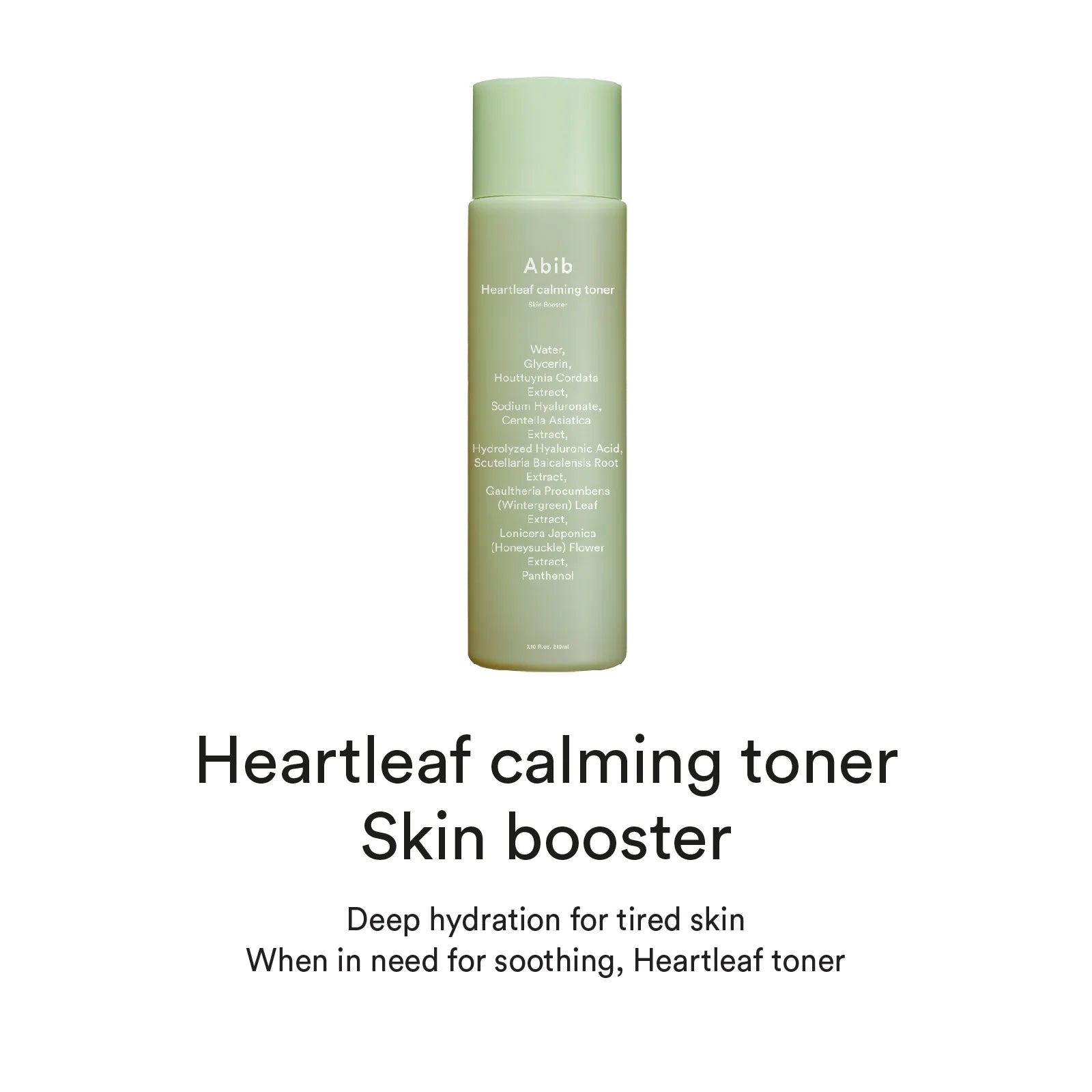 Abib Heartleaf Toner, purifie et calme la peau, parfait pour un usage quotidien, en vente à Morges.