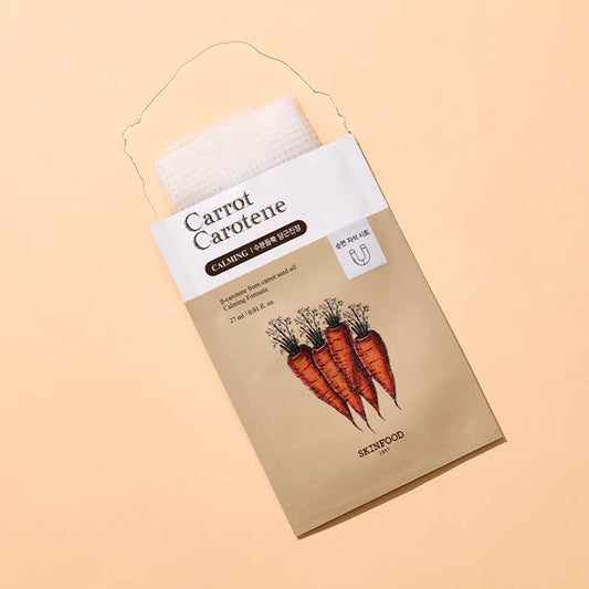 Masque apaisant à la carotte pour hydrater et calmer les irritations.