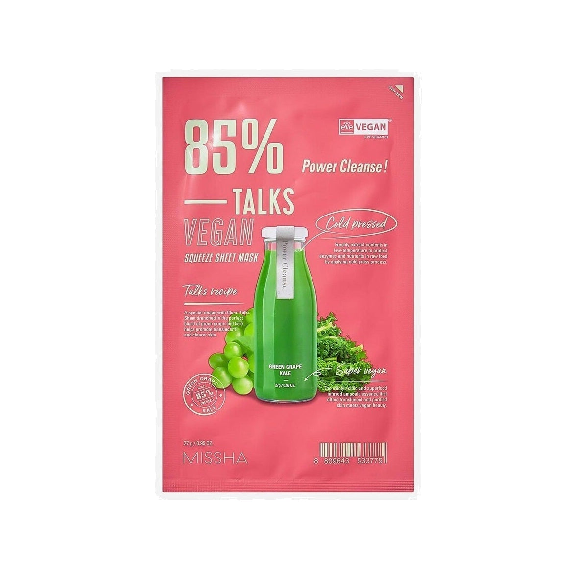 MISSHA - TALKS VEGAN SQUEEZE SHEET MASK (POWER CLEANSE)